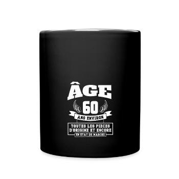 60 ans environ - Mug uni - noir - Devant