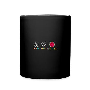 Peace Love Palestine Palästina - Tasse einfarbig - Schwarz - Vorne