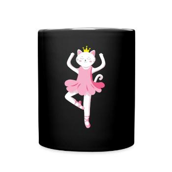 Ballerina ballet cat dancer princess - Full Colour Mug - black - Front