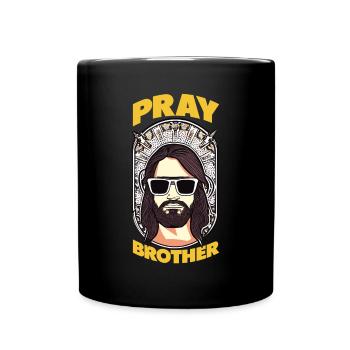 Priez frère - Cool Jesus Design - Mug uni - noir - Devant