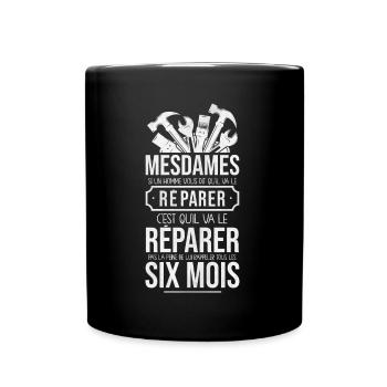 Humour bricolage bricoleur blague drôle réparer - Mug uni - noir - Devant