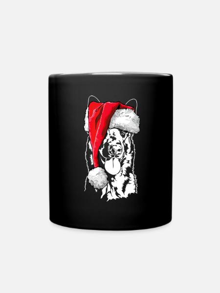 Père Noël Malinois Saint-Nicolas chiens Wilsigns - Mug uni - noir