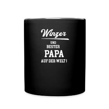 Winzer Bester Papa Vatertag Geburtstag Weinbauer - Tasse einfarbig - Schwarz - Vorne