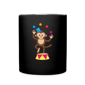 Circus monkey juggler monkey monkey monkey circus - Full Colour Mug - black - Front