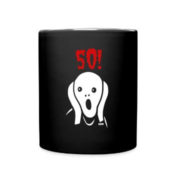 Scream 50 Birthday HARIZ Gift Round - Full Colour Mug - black - Front