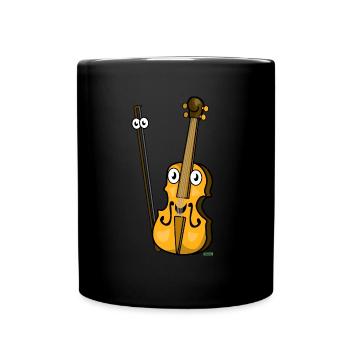 Geige Lachend HARIZ Instrumente Kinder Lachen - Tasse einfarbig - Schwarz - Vorne