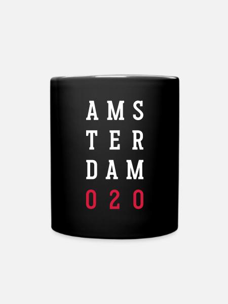 AMSTERDAM 020 | TYPO DESIGN - Mug uni - noir