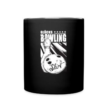 Bowlingspieler Trikot Bowler Spruch Glücks Bowling - Tasse einfarbig - Schwarz - Vorne