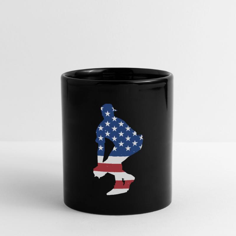Sport Us Flag Baseball Tasse einfarbig
