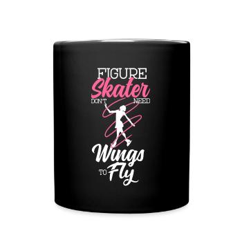 Eiskunstläuferin Eiskunstlaufen Schlittschuh - Tasse einfarbig - Schwarz - Vorne