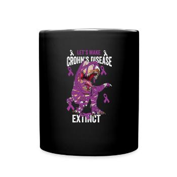 Lassen wir Morbus Crohn aussterben! T-Rex - Tasse einfarbig - Schwarz - Vorne
