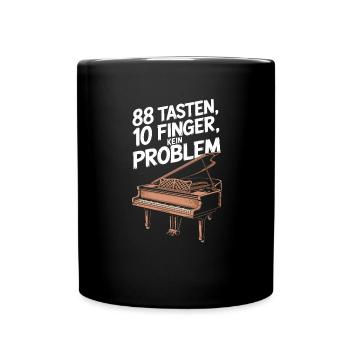 Klavier Konzertflügel Piano Spieler und Pianist - Tasse einfarbig - Schwarz - Vorne