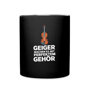 Musiker Geigen Spieler Geiger Violine Violinist - Tasse einfarbig - Schwarz - Vorne