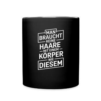Haarausfall Glatze Frisur , Lustiges Glatzenträger - Tasse einfarbig - Schwarz - Vorne