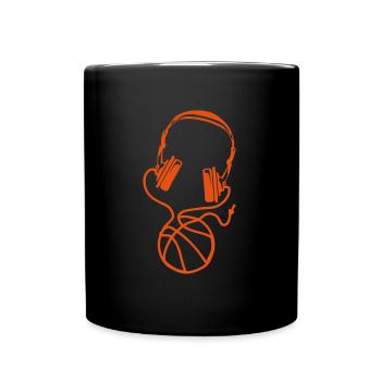 basketball headphones audio balloon wire - Full Colour Mug - black - Front