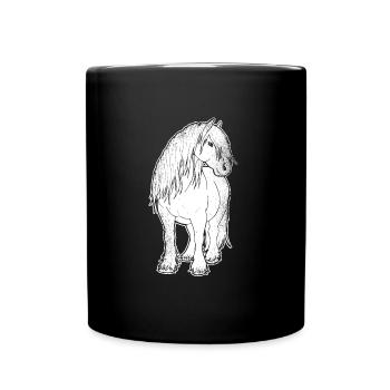 Cold Blood Horse Carriage Horse Percheron Gift White - Full Colour Mug - black - Front