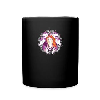 Unicorn Power Mandala - Full Colour Mug - black - Front