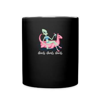 Girl summer alien design. - Full Colour Mug - black - Front
