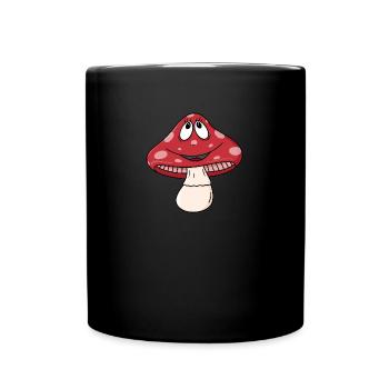 Lucky Mushroom / Fly agaric / Mushroom - Full Colour Mug - black - Front