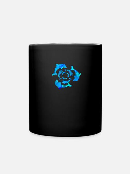 Dauphin, baleine, baleine, dauphin, cadeau, idée cadeau - Mug uni - noir