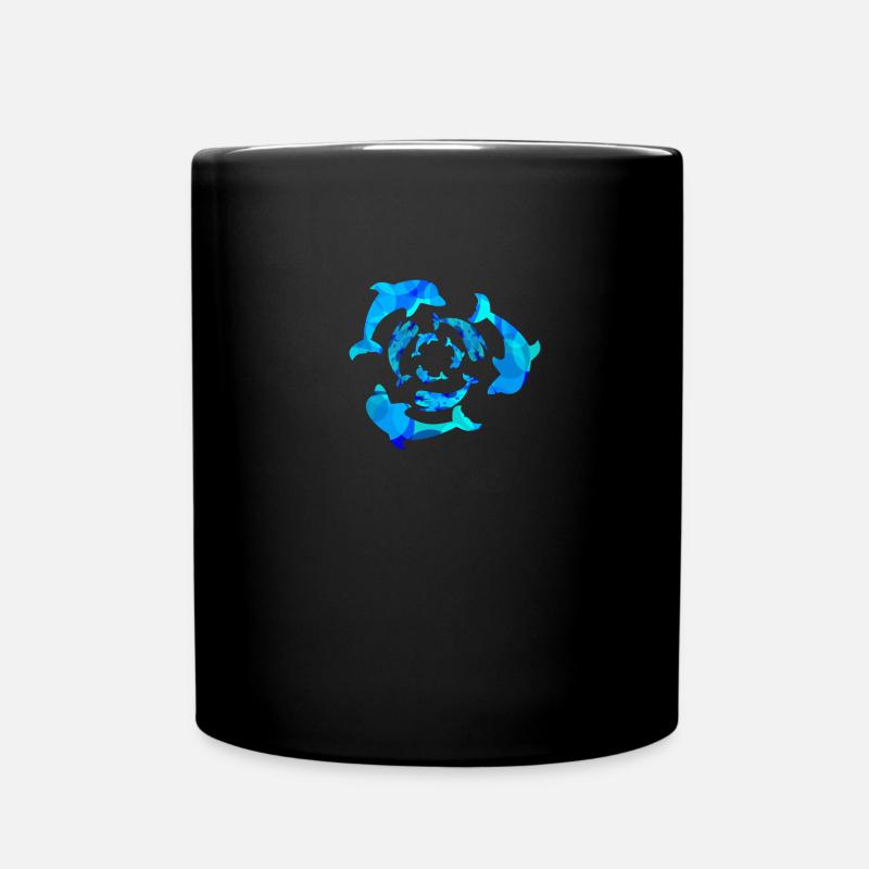 Dauphin, baleine, baleine, dauphin, cadeau, idée cadeau - Mug uni - noir