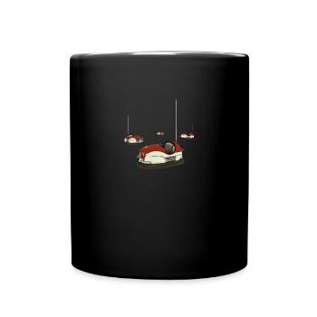 Autoscooter, Kirmes, Fahrgeschäft, Volksfest - Tasse einfarbig - Schwarz - Vorne