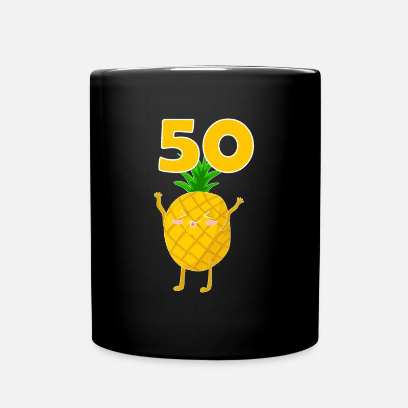Ananas de 50 ans Anniversaire - Mug uni - noir