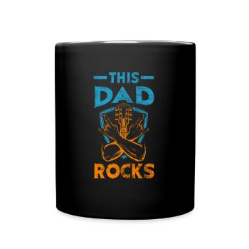 This Dad Rocks Vatertag Vater Papa Geschenk - Tasse einfarbig - Schwarz - Vorne