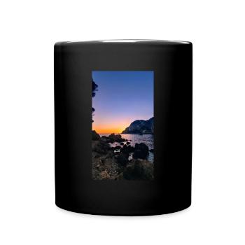 Naturfotografie Meer Sonnenuntergang - Tasse einfarbig - Schwarz - Vorne