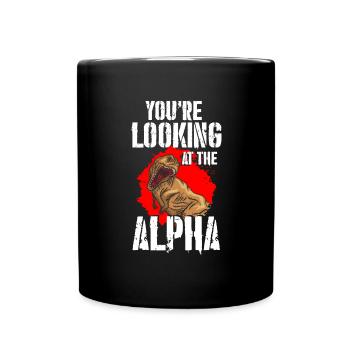 Dinosaurier Tyrannosaurus Rex Steinzei - Tasse einfarbig - Schwarz - Vorne