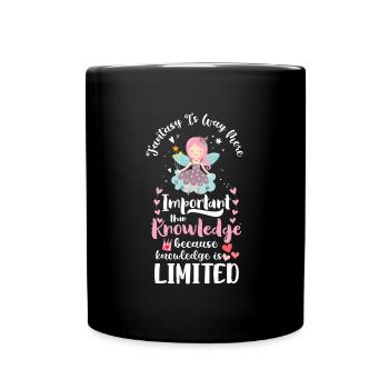Elfe Mädchen Fabelwesen Prinzessin - Tasse einfarbig - Schwarz - Vorne