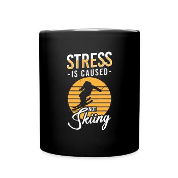 Winter sports holiday Pistensau - Full Colour Mug - black - Front