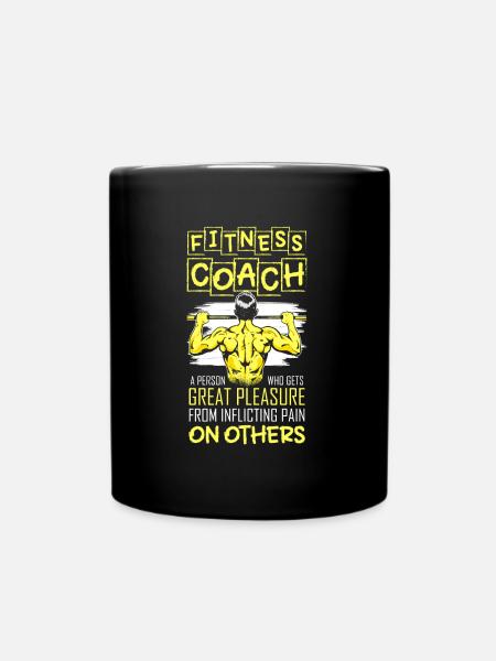 Fitness Trainer Bankdrücken - Tasse einfarbig - Schwarz