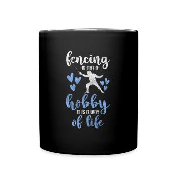 Fencing Mask Foil - Full Colour Mug - black - Front