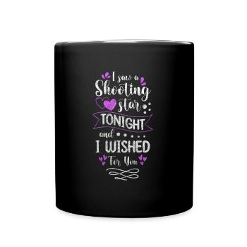 Sternenhimmel Wunsch Mond - Tasse einfarbig - Schwarz - Vorne
