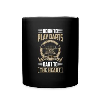 Dart Dartboard Bullseye Darter - Full Colour Mug - black - Front