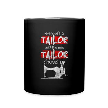 Machine à coudre à la main de passe-temps de vêtements - Mug uni - noir - Devant