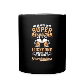 Oma Enkelkind Geburt - Tasse einfarbig - Schwarz - Vorne