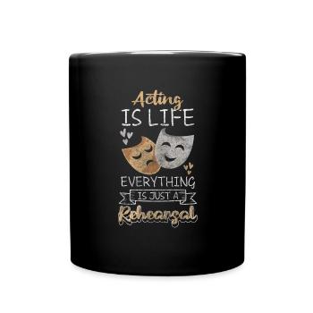 Theater Bühne Spiel Theaterproduktion - Tasse einfarbig - Schwarz - Vorne