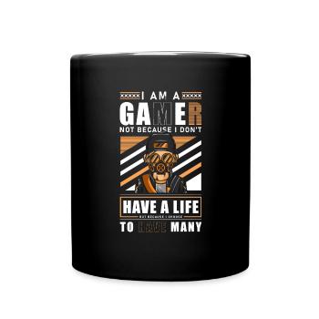 PC Gamer Nerd Geek Liga - Tasse einfarbig - Schwarz - Vorne