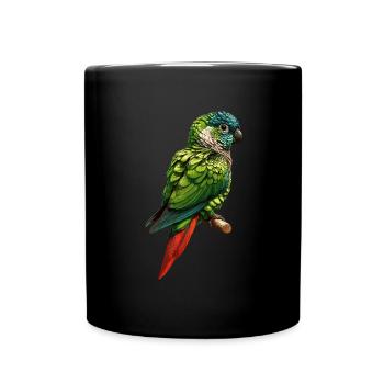 Green Cheek Conure Cute Conure Parrot - Full Colour Mug - black - Front