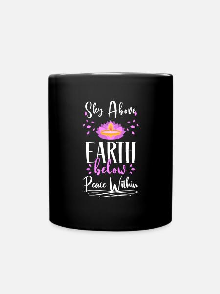 Meditation Geist Namaste Erleuchtung - Tasse einfarbig - Schwarz