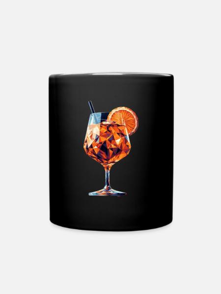 Ein sommerlicher Drink im Polygon-Stil - Tasse einfarbig - Schwarz