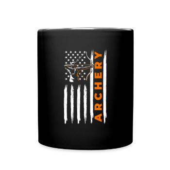 Archer Bow and Arrow Target Sports - Full Colour Mug - black - Front