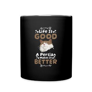 Perser Katze Haustier Liebe Katzenmama - Tasse einfarbig - Schwarz - Vorne