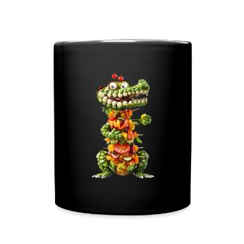 Krokodil Kebab - Tasse einfarbig - Schwarz - Vorne