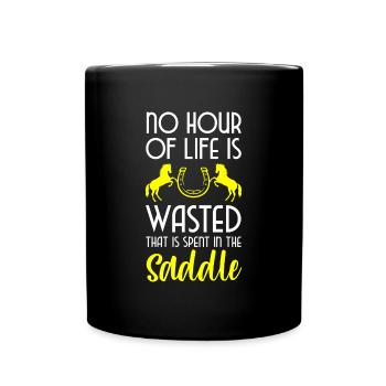 Pferd Sport Freundschaft Hengst - Tasse einfarbig - Schwarz - Vorne