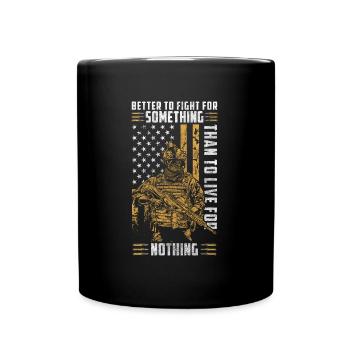 Krieg Land Dog Tag Amerika - Tasse einfarbig - Schwarz - Vorne