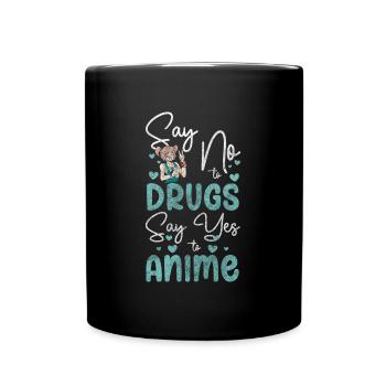 Anime Comic Senpai Waifu - Tasse einfarbig - Schwarz - Vorne