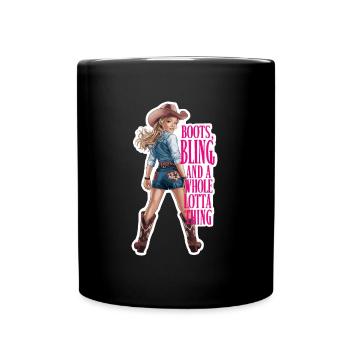 Humorvolles Leben auf dem Bauernhof Cowboy für - Tasse einfarbig - Schwarz - Vorne